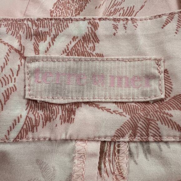 Terre & Mer Cotton A-Line Skirt Sea Turtles Shells Pink Size Euro 44 (US 12) - Picture 3 of 13